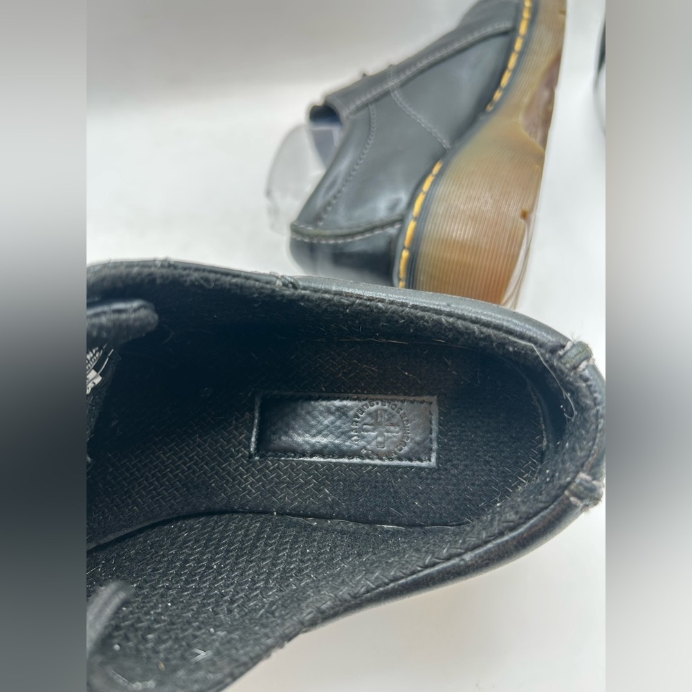 RARE DAISY Flower Dr. Martens Chunky Black Leather 12283 Oxford Boot WMS Sz 7 - Picture 13 of 15